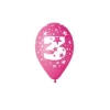 8 Ballons multicolores - 25 cm - Chiffre 3