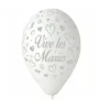 10 Ballons "Vive les mariés" - 30 cm - Couleur Argent