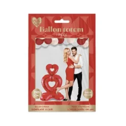 Ballon Totem en forme de cœur - 110 cm - Saint-Valentin - Collection Chéri Chérie