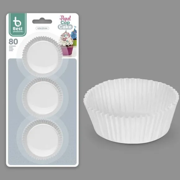 Blister de 80 moules à cupcakes en papier - 4,3 x 2,3 cm