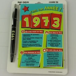 Bloc-notes et Stylo Année de naissance 1973