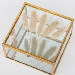 Boîte de fleurs séchées - Verre et Or