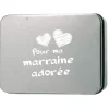 Boîte Métallique Marraine - Inscription "Pour ma marraine adorée"