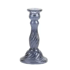 Bougeoir double en verre - Antonio - 5,5 x 8,5 cm - Couleur au choix