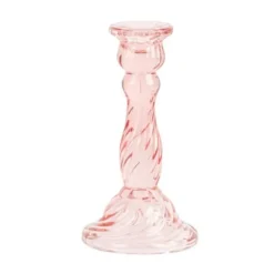 Bougeoir double en verre - Antonio - 5,5 x 8,5 cm - Couleur au choix