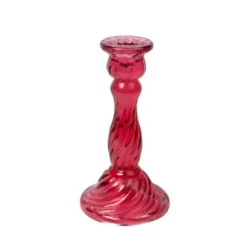 Bougeoir double en verre - Antonio - 5,5 x 8,5 cm - Couleur au choix