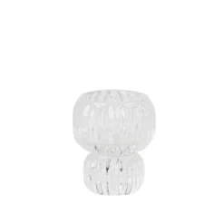Bougeoir double en verre - Paul - 6,5 x 7,5 cm