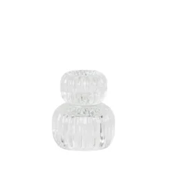 Bougeoir double en verre - Paul - 6,5 x 7,5 cm