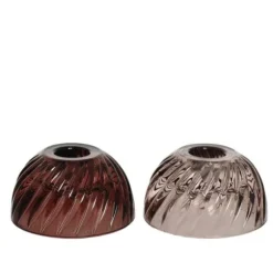 Bougeoir en forme de dôme en verre - 5 cm - Couleur au choix