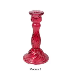 Bougeoir en verre - Astrid - 8,8 x 16,5 cm - Couleur au choix