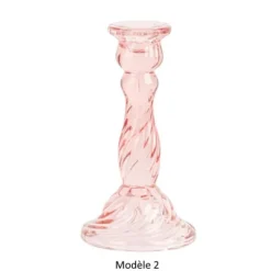 Bougeoir en verre - Astrid - 8,8 x 16,5 cm - Couleur au choix
