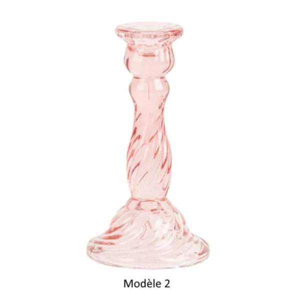 Bougeoir en verre - Astrid - 8,8 x 16,5 cm - Couleur au choix