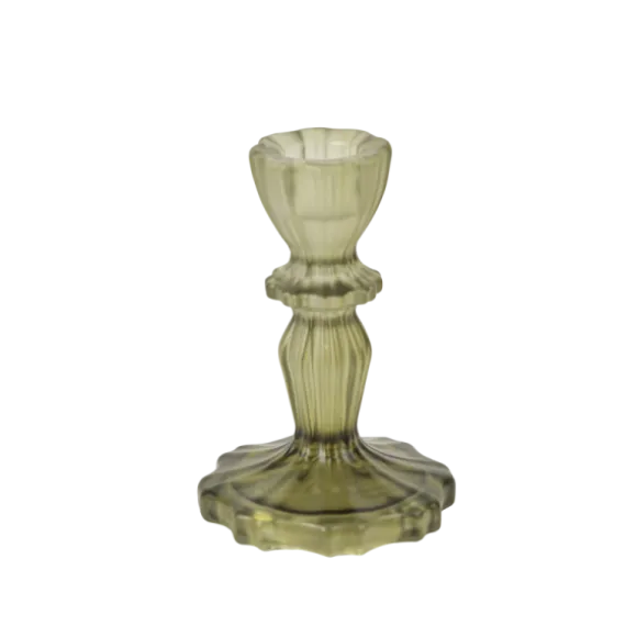 Bougeoir en verre - Astrid - 8,8 x 16,5 cm - Couleur au choix