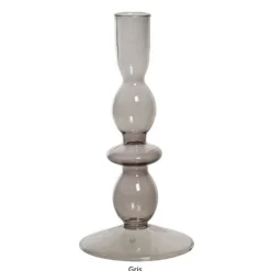 Bougeoir en verre - 18 cm - Couleur au choix