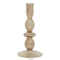 Bougeoir en verre - 18 cm - Couleur au choix