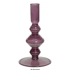 Bougeoir en verre - 16 cm - Couleur au choix