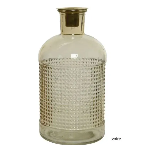 Bougeoir en verre en forme de flacon - 20 cm - Couleur au choix