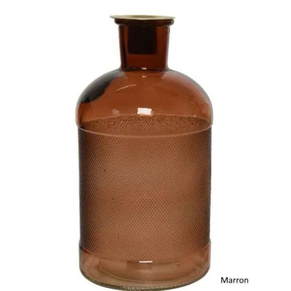 Bougeoir en verre en forme de flacon - 20 cm - Couleur au choix