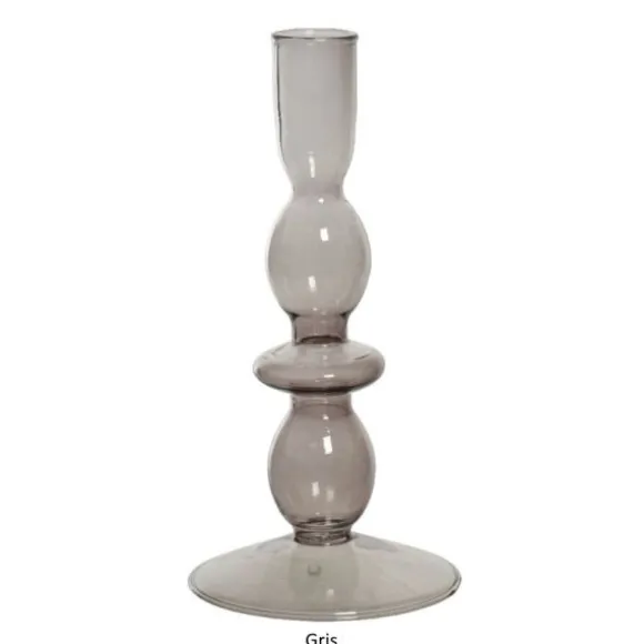 Bougeoir en verre en forme de flacon - 20 cm - Couleur au choix