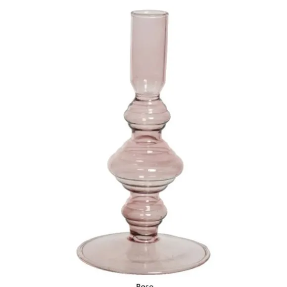 Bougeoir en verre en forme de flacon - 20 cm - Couleur au choix