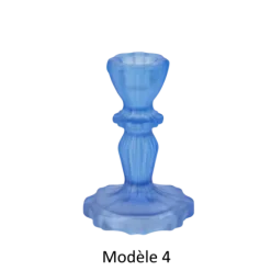 Bougeoir en verre - Salvia - 7,8 x 11 cm - Couleur au choix