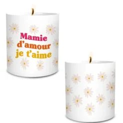 Bougie en céramique "Mamie d'amour je t'aime" - Collection Mamie d'Amour