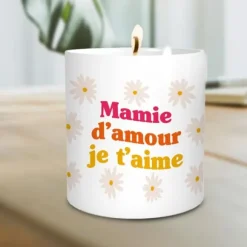 Bougie en céramique "Mamie d'amour je t'aime" - Collection Mamie d'Amour
