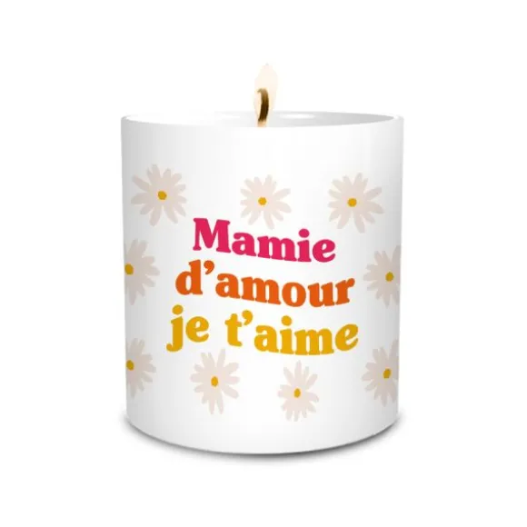 Bougie en céramique "Mamie d'amour je t'aime" - Collection Mamie d'Amour