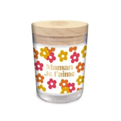 Bougie en verre "Maman je t'aime" - Collection Maman d'Amour