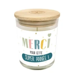 Bougie en verre - Merci pour cette super année - Collection Merci pour cette année