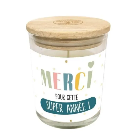 Bougie en verre - Merci pour cette super année - Collection Merci pour cette année
