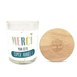 Bougie en verre - Merci pour cette super année - Collection Merci pour cette année