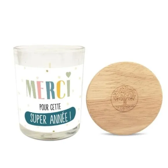 Bougie en verre - Merci pour cette super année - Collection Merci pour cette année