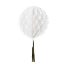 Boule alvéolée à Tassel 30 cm - Blanc
