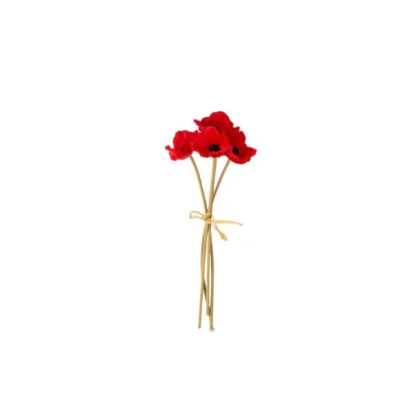 Bouquet de 4 coquelicots - 35 cm - Couleur au choix