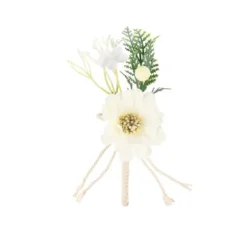 Bouquet de feuillage, d'aubépine ivoire et de jasmin - 14 cm
