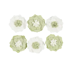 Bouquet de fleurs avec papier et rubans - 8 x 13 cm - Modèle Aléatoire