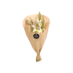 Bouquet de fleurs Dining naturel et blanc - 20 x 35 cm