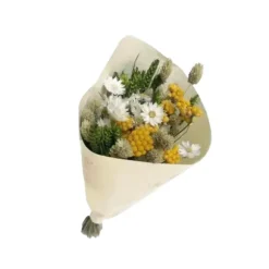 Bouquet de fleurs Lovely jaune et vert - 13 x 50 cm