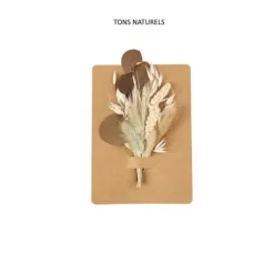 Bouquet de fleurs séchées sur carte en kraft - Couleur au choix