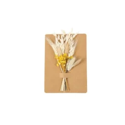 Bouquet de fleurs séchées sur carte en kraft - Couleur au choix