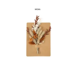 Bouquet de fleurs séchées sur carte en kraft - Couleur au choix