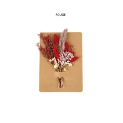 Bouquet de fleurs séchées sur carte en kraft - Couleur au choix