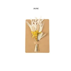 Bouquet de fleurs séchées sur carte en kraft - Couleur au choix