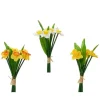 Bouquet de jonquilles sur tige en polyester - 25 cm - Pâques - Couleur Aléatoire