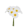 Bouquet de 10 marguerites blanches sur tige en tissu - 3,5 x 11 cm