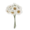 Bouquet de 10 marguerites blanches sur tige en papier - 4 x 10 cm