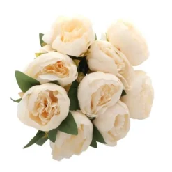 Bouquet de 9 pivoines - Ivoire/saumon