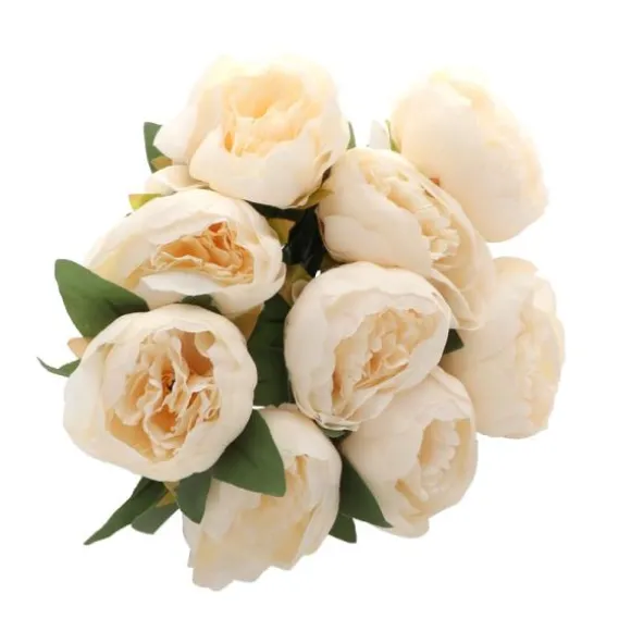 Bouquet de 9 pivoines - Ivoire/saumon