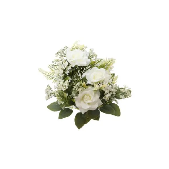 Bouquet de 5 Roses avec feuillage - 40,5 cm - Couleur au choix
